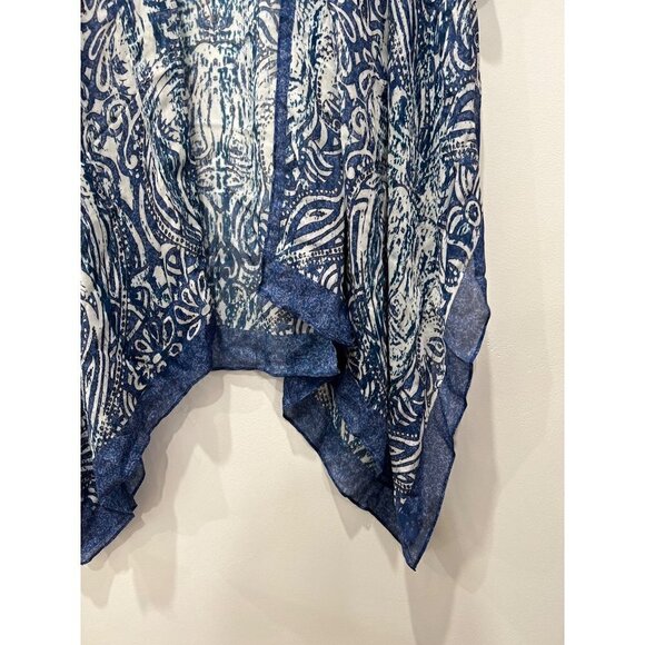 NWT Rebecca Minkoff Women's One Size Moroccan Heart Ruana, Blue MSRP $98 - Picture 9 of 9